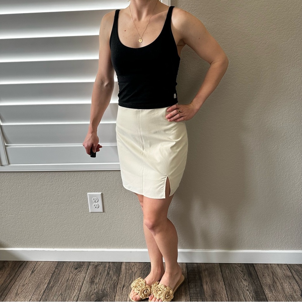SHEIN Cream Mini Pencil Skirt with Slit